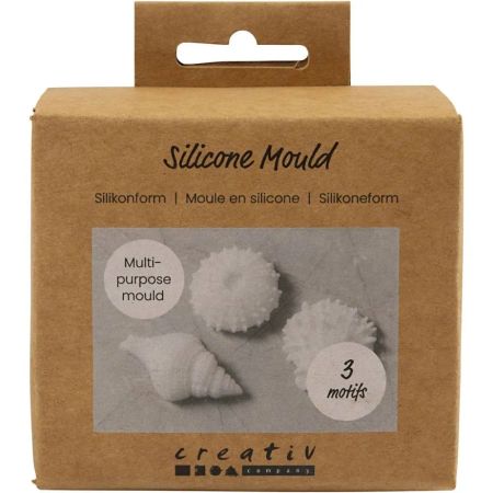 Silikonform – Sjöborre, Snäcka & Skal, 3 st