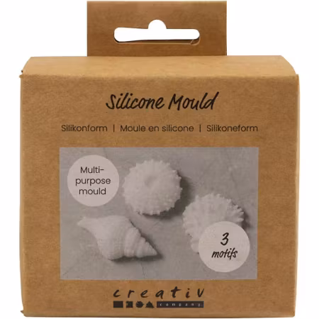 Silikonform – Sjöborre, Snäcka & Skal, 3 st