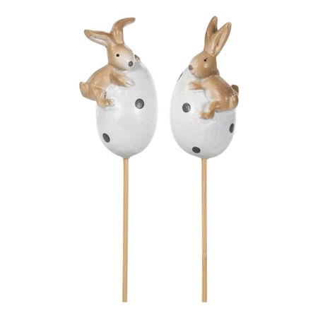 2 st Kanin På Ägg Stick Mix Poly 5 cm