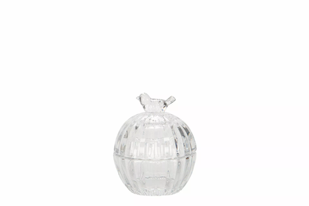 Glasburk Med Fågel 9,5x17cm