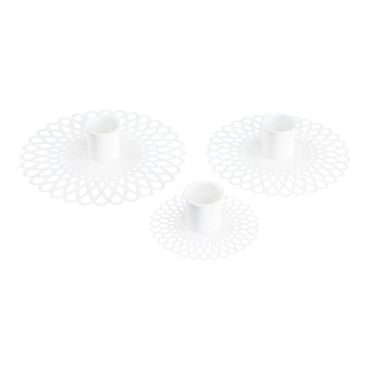 Kronljushållare Doris Emalj Vit 3-pack