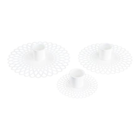 Kronljushållare Doris Emalj Vit 3-pack