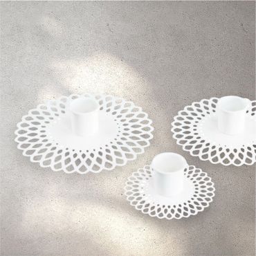 Kronljushållare Doris Emalj Vit 3-pack