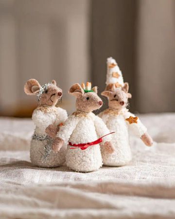 Luciatåg Möss 9x7x13cm, 3 st
