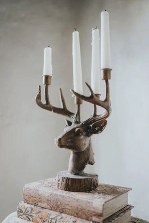 Ljusstake Hjort Poly 23x14x32cm