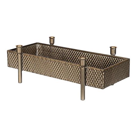 Ljusstake antik mässing, 46,5x23x15 cm