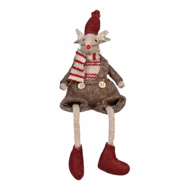 Muspojk brun/röd sittande 24 cm