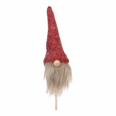 Röd luva tomte blompinne 10 cm