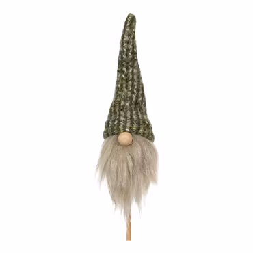 Grön tomteluva 10 cm blomsterpinne