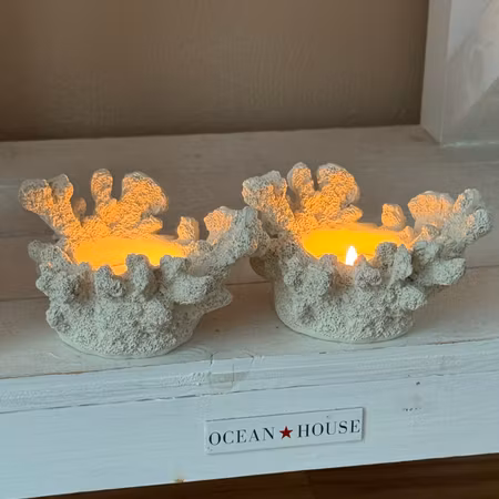 Ljuslykta Korall 12x10x7cm – Unik Dekoration för Värmeljus