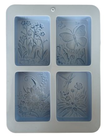 Silikonform för tvål med blommönster