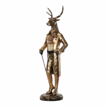 Elegant Hjortherre med Käpp Mörkguld 54 cm