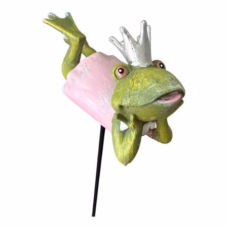 Blompinne stor liggande groda 12 cm pinne 40 cm