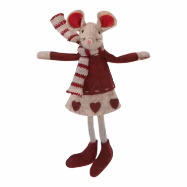 Magnetmus flicka vinröd 16 cm