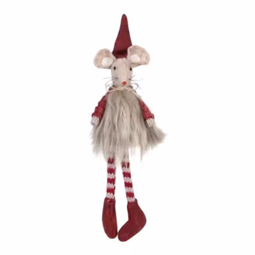 Mus med päls sittande 16 cm