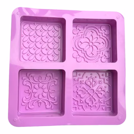 Silikonform till fyra olika tvålmönster