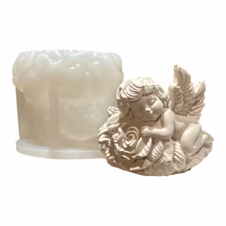 Silikonform kerub på blomma 8,5x7,5 cm