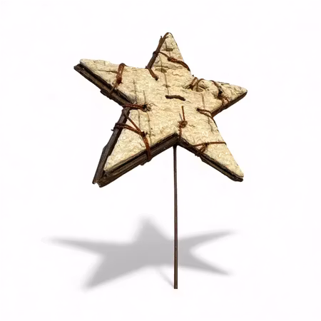 Stick Näver Stjärna Dubbelsidig 10cm