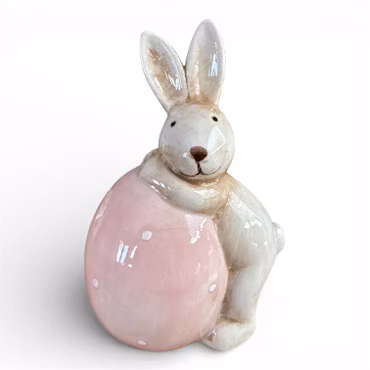 Dekoration Kanin med Ägg rosa 14 cm