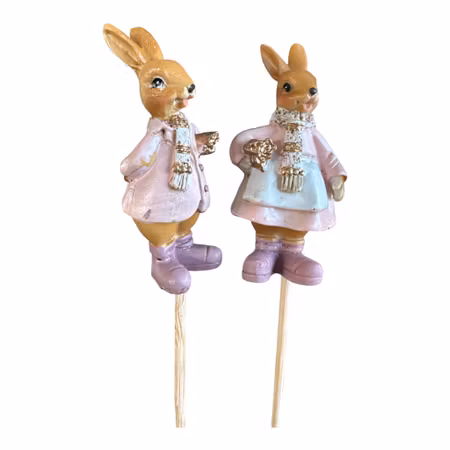 PÅSKSTICKS HARE ROSA 2 st