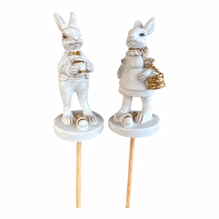 PÅSKSTICKS HARE VIT 2 st