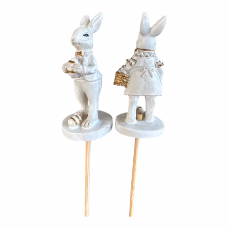 PÅSKSTICKS HARE VIT 2 st