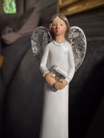 Ängel med silvervingar 8,2 cm