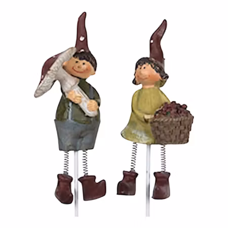 Tomtepar på stick 8 cm, 2-pack