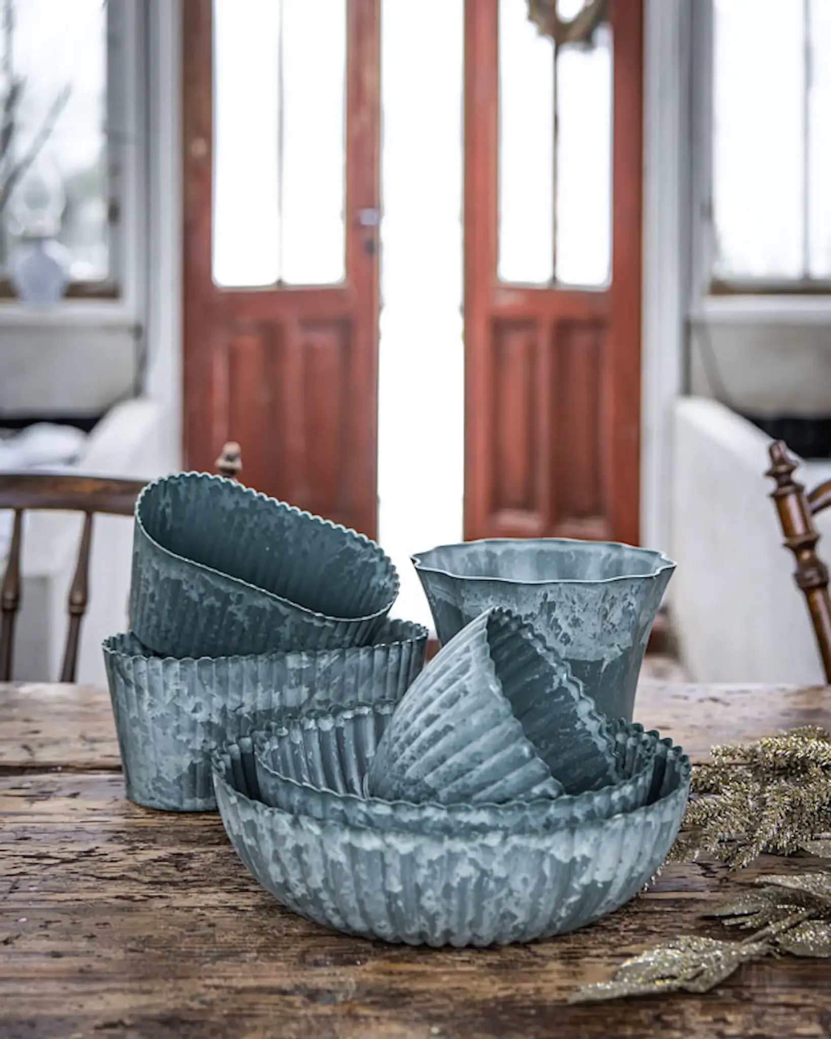 Skål Romantik grön återanvänd plast Ø25 cm