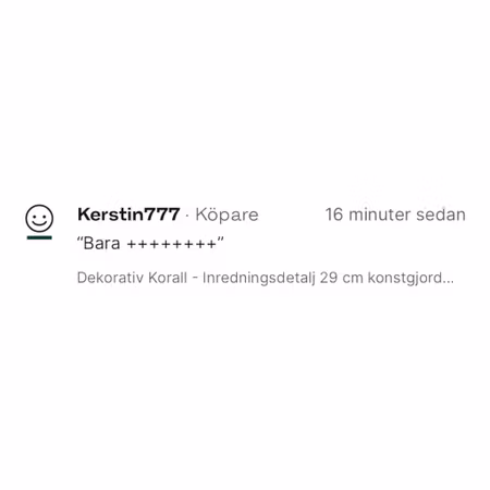 Hög smal korall i vitt 29 cm