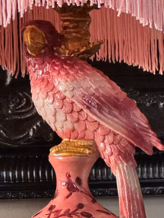 Lampfot Papegoja Cerise & Guld 43 cm