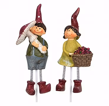 Tomtepar på stick 8 cm, 2-pack