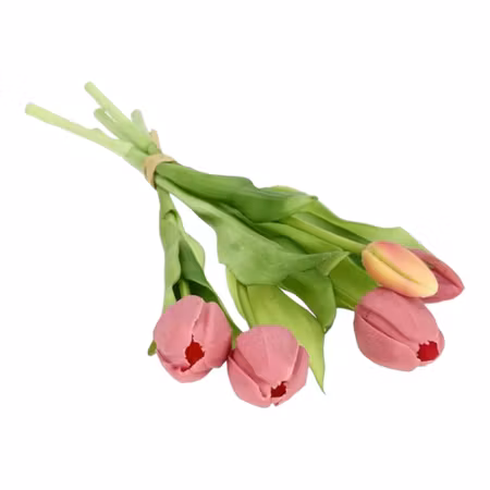 Gammelrosa Tulpanbukett – 30 cm