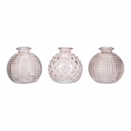Vas Trio Glasklot 8 cm – Rosa