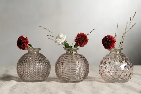 Vas Trio Glasklot 8 cm – Rosa