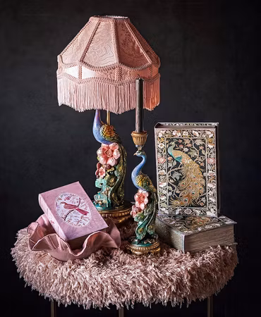 Ljusstake Påfågel & Blommor 36 cm