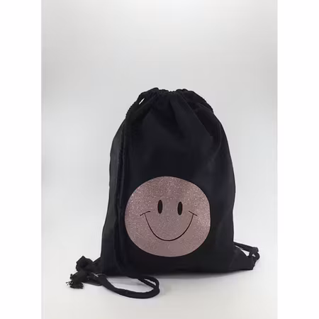 Svart Gympapåse med Smiley Motiv