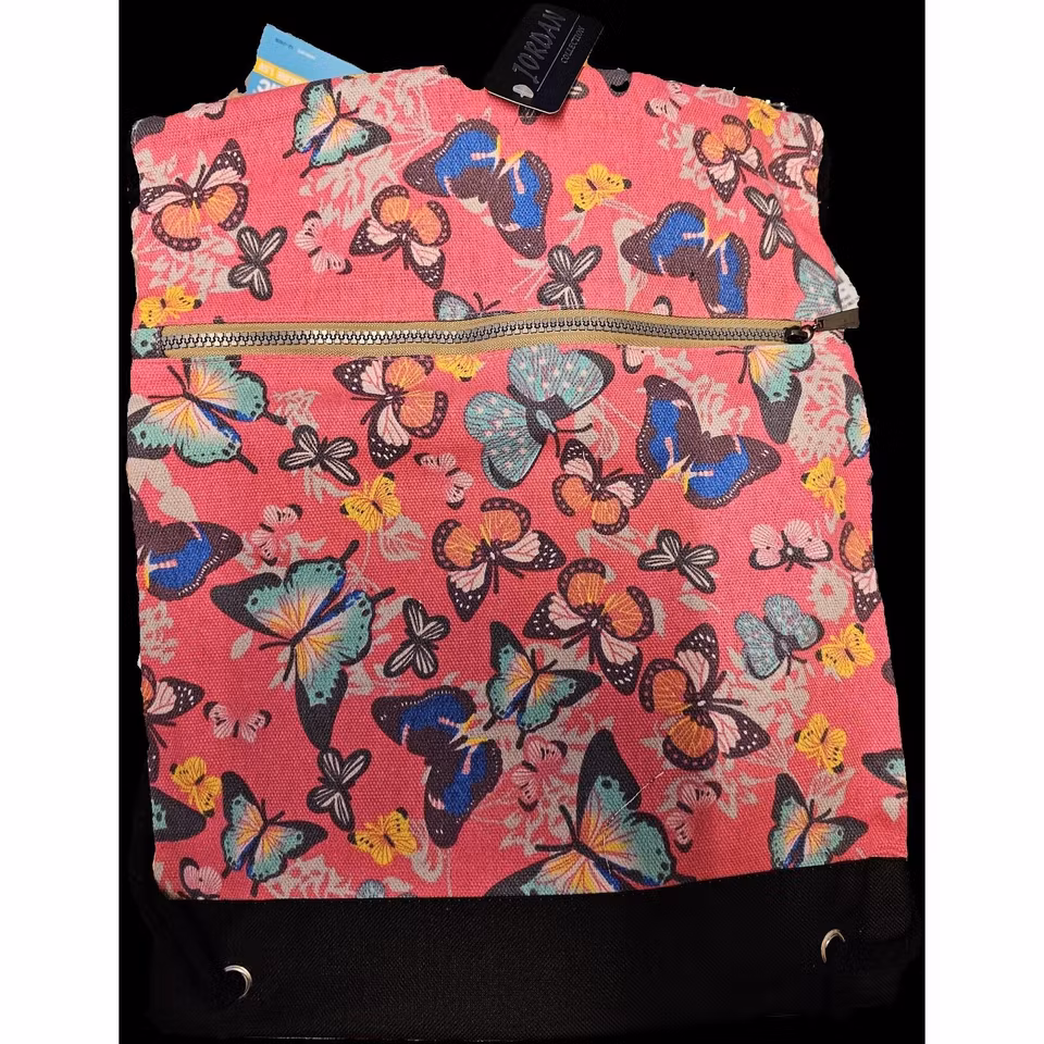 Fin gympapåse med dragkedja, 5  med fjärillar, Rosa