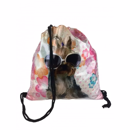 Gympapåse Hund med Solglasögon och Blommig Bakgrund