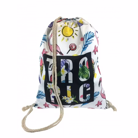 Gympapåse 'Tropic' - Vit med Flamingo och Solmotiv