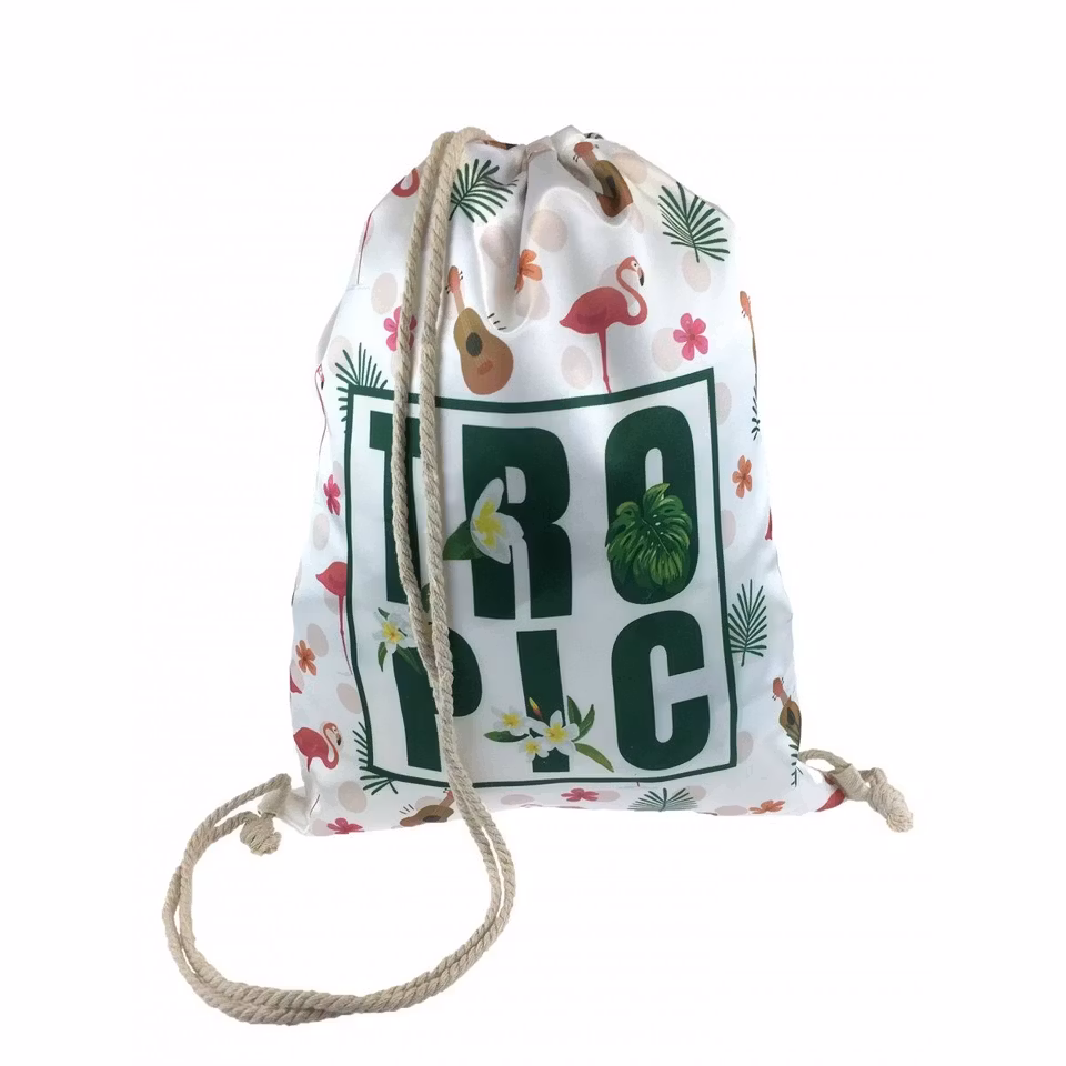 Gympapåse 'Tropic' - Vit med Flamingo och Blommotiv