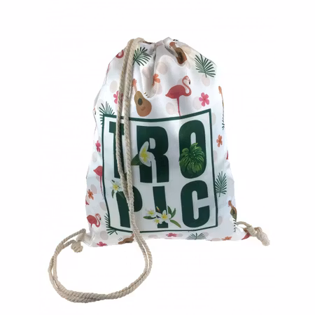 Gympapåse 'Tropic' - Vit med Flamingo och Blommotiv