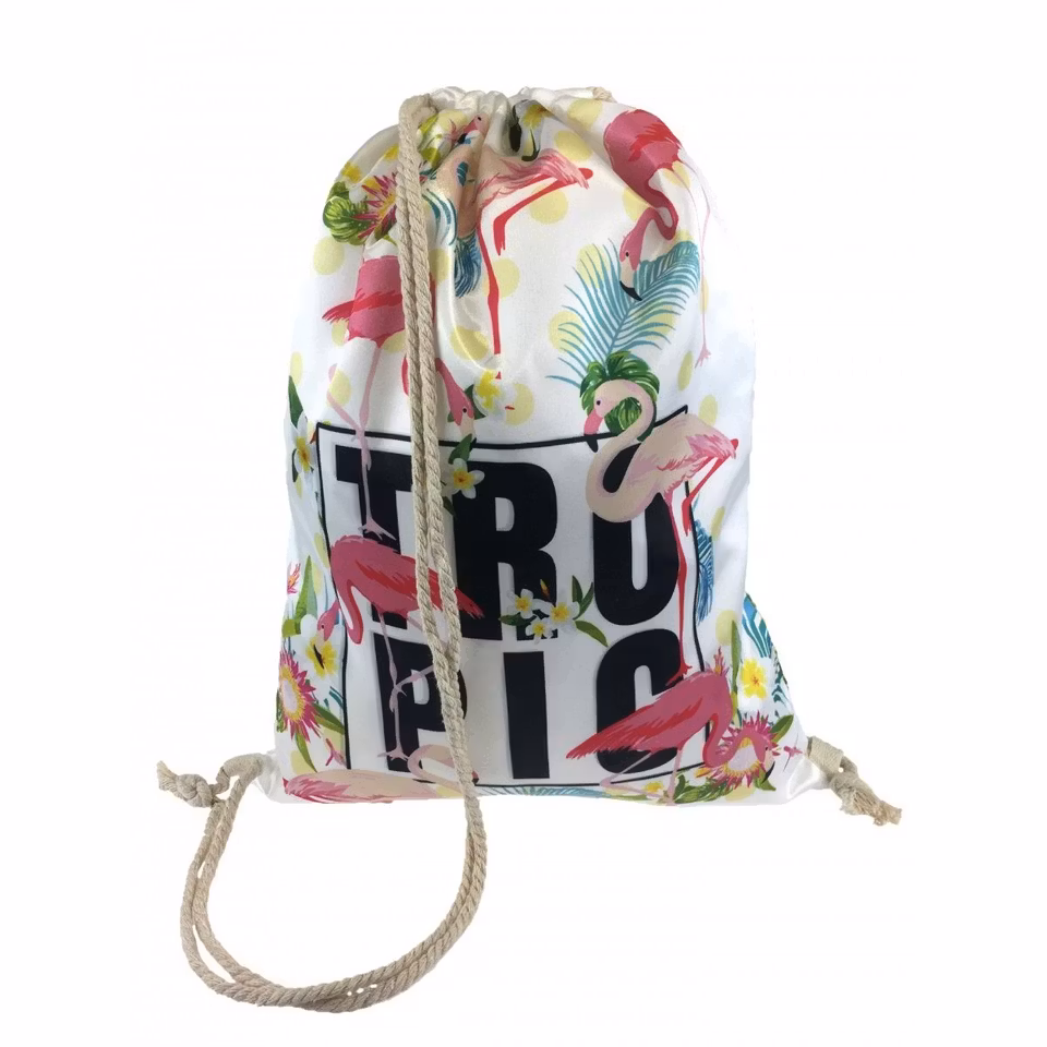 Gympapåse 'Tropic' - Vit med Flamingo och Blommotiv