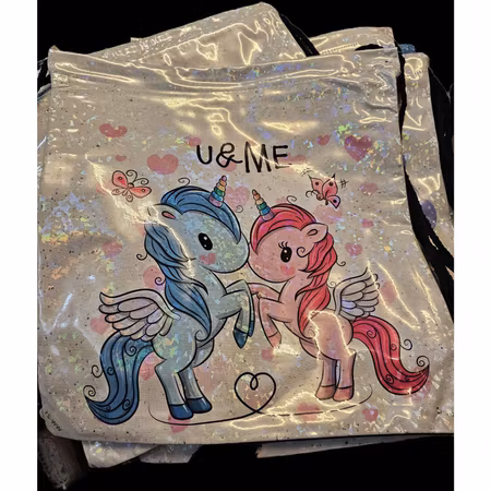 Gympapåse Unicorn / Enhörning Mönster Vit