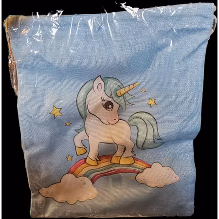 Gympapåse Unicorn / Enhörning Blå på Regnbåge mellan Vita Moln