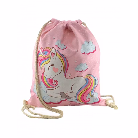 Gympapåse Unicorn / Enhörning på Moln - Rosa