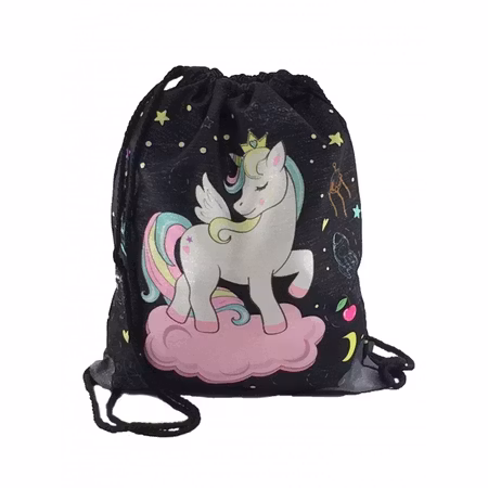 Gympapåse Unicorn / Enhörning, Svart
