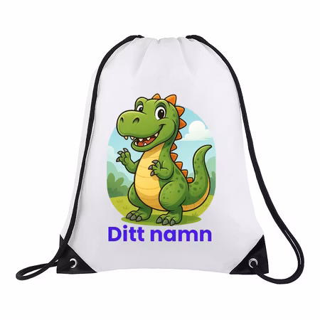 Grön dinosaurie – Gympapåse med namn