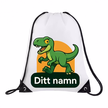 Gympapåse med grön dinosaurie + namn