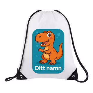 Gympapåse med orange dinosaurie + namn